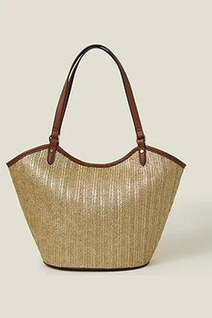 Accessorize Metallic Medium Raffia Shoulder Bag
