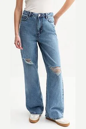 New Look Adalae Ripped Wide Leg Jeans