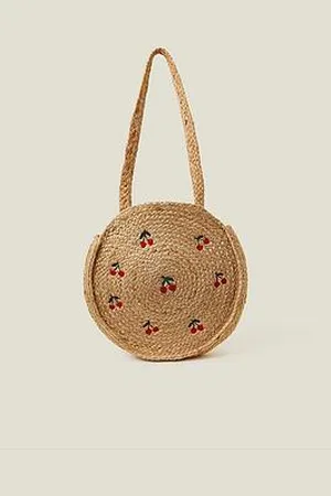 Accessorize Cherry Circle Jute Shoulder Bag