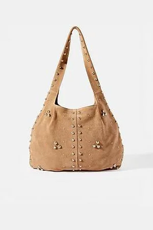 mint&berry Neutral Suede Studded Bag