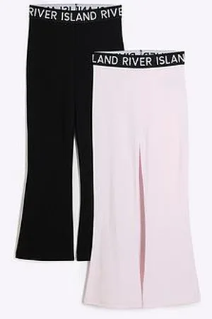River Island Older Girl Pack Of 2 Ri Waistband Leggings - Pink