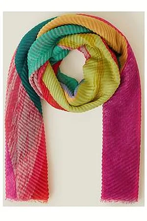Accessorize Rita Rainbow Pleat Scarf - Brights Multi