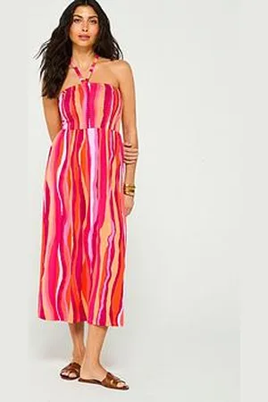 Very Halter Shirred Bandeau Midaxi Dress
