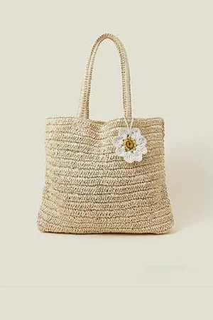 Accessorize Raffia Daisy Shopper