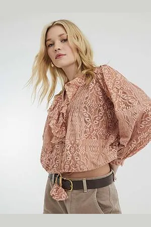 River Island All Over Lace Ruffle Top