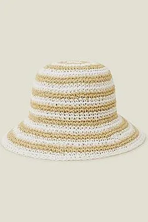 Accessorize White Stripe Bucket Hat