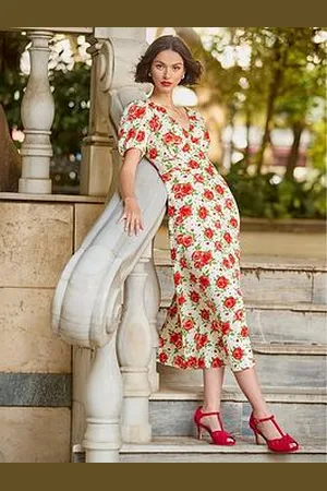 Joe Browns Rebecca Roses Vintage Printed Midi Dress