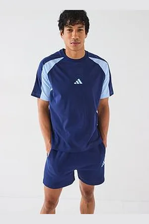 adidas Mens Seasonal Essentials Colourblock T-Shirt - Blue
