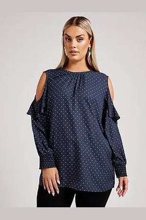 Yours Curve Spotted Cold Shoulder Blouse