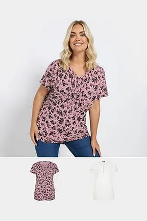 Yours Curve 2 Pack Pintuck Blouse - Multi