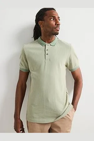Very Man Jacquard Textured Polo - Sage