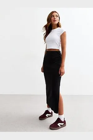 New Look Girls Ribbed Split Hem Maxi Skirt
