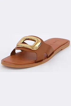 Very Leather Eyelet Sliders