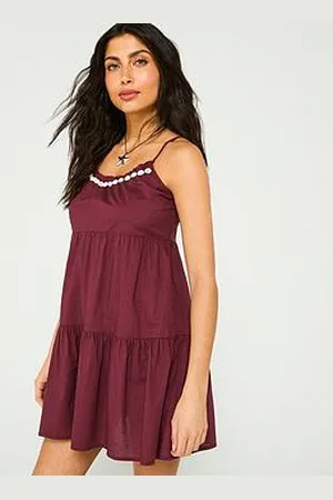 Very Shell Trim Tiered Beach Mini Dress