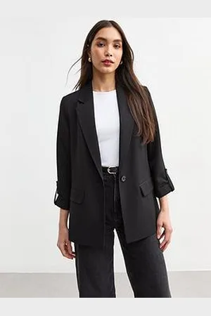 New Look Cropped Sleeve Blazer