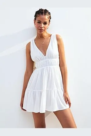 New Look Crinkled V-Neck Beach Mini Dress