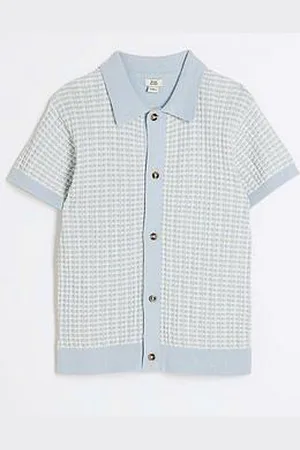 River Island Boys Textured Revere Polo Shirt