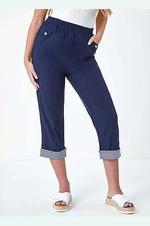 Roman Contrast Detail Cropped Stretch Trouser