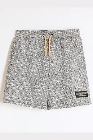 River Island Boys Monogram Luminis Swim Shorts