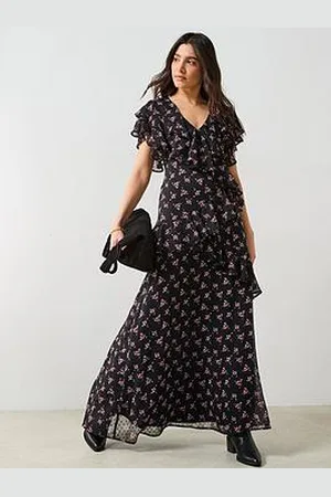 Very Floral Printed Ruffle Midaxi Dress