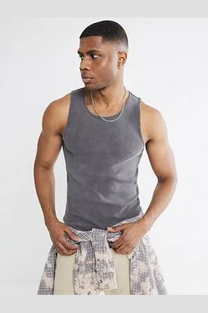 River Island Plain Muscle Fit Washed Vest