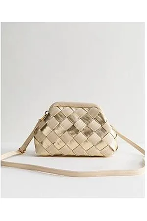 New Look Metallic Weave Pouch Clutch