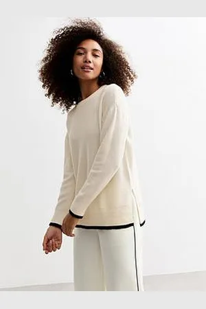 New Look Contrast Trim Knit Crew Neck Jumper