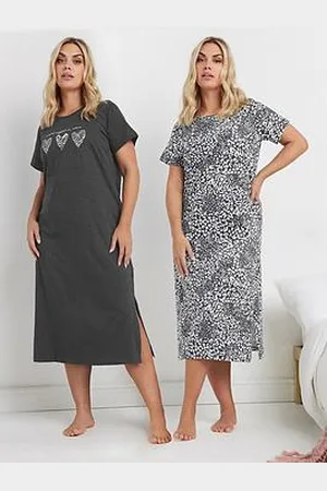 Yours Curve 2 Pack Wild Night In Midaxi Nightie - Multi