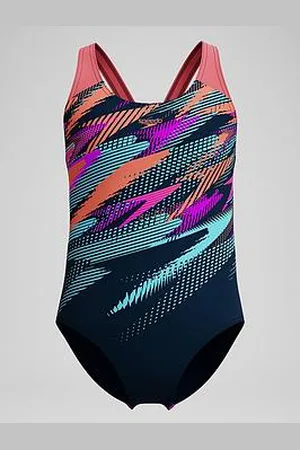 Speedo Girls Digi Placement Splashback - Black/Pink