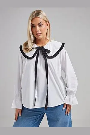 Yours Curve Trim Collar Blouse