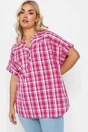 Yours Textured Notchneck Blouse - Pink