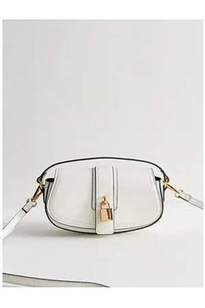 New Look Faux Leather Saddle Padlock Crossbody Bag