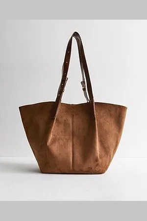New Look Tan Faux Suede Large Tote Bag
