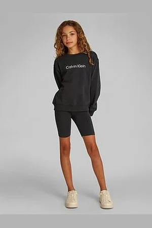Calvin Klein Kids Relaxed Crew Neck Sweat And Cycling Shorts