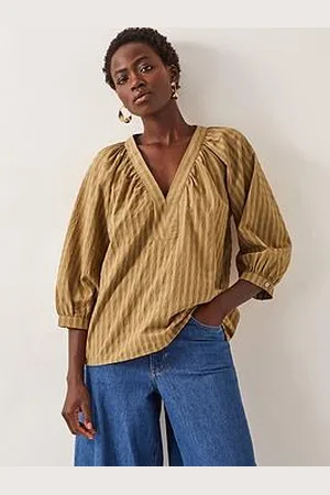Monsoon Suzi Self Stripe Top - Toffee