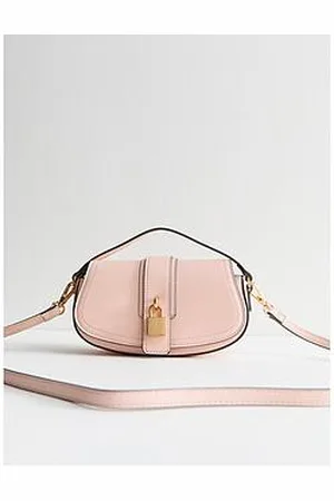 New Look Faux Leather Saddle Padlock Crossbody Bag