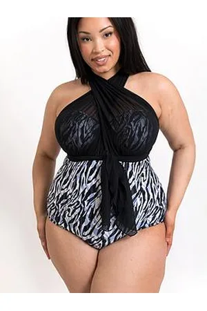 Curvy Kate Wrapsody Bandeau Strapless Multiway Swimsuit - Zebra Print