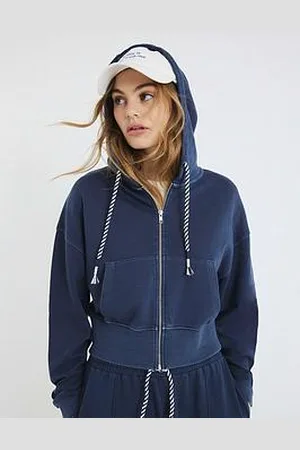 River Island Washed Zip Thru Hoody - Dark