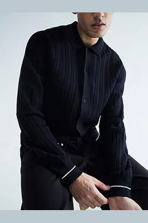 River Island Knitted Textured Long Sleeve Shirt