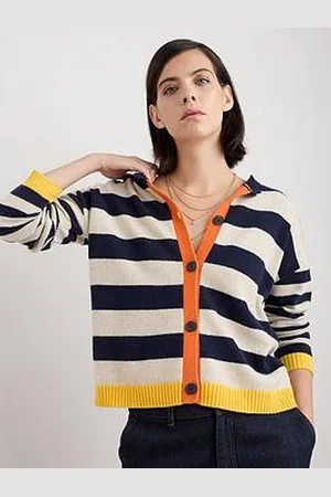Seasalt Cornwall Pinwell Stripe Lambswool Cardigan
