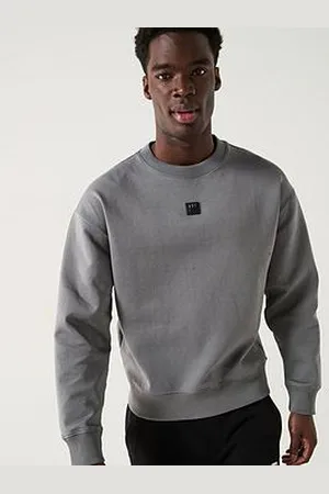 HUGO BOSS Dettil Relaxed Fit Logo Crew Neck Sweatshirt - Grey