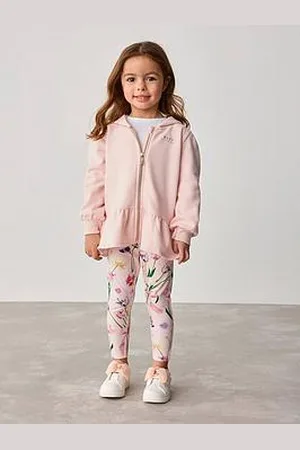 Ted Baker Girls 3 Piece Peplum Hem Top, Legging & Jacket Set