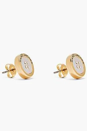 Marc Jacobs Button Mother Of Pearl Stud Earrings