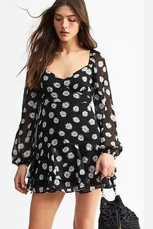 New Look Daisy Print Tiered Ruffle Mini Dress