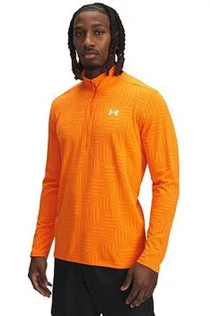 Under Armour Mens Training Tech Vent Geotessa 1/2 Zip Top - Orange