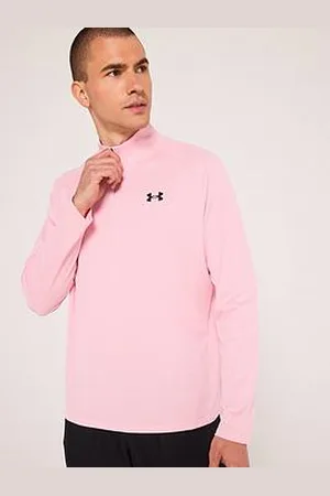 Under Armour Mens Training Tech Textured 1/2 Zip Top - Pink