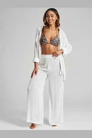 South Beach Crinkle Vicose Wide Leg Trousers