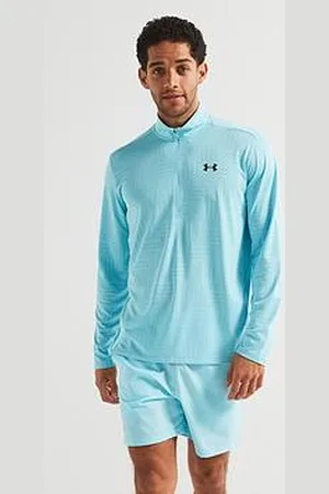 Under Armour Mens Training Tech Vent Geotessa 1/2 Zip Top - Blue