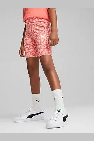 PUMA Junior Girls Animal Print Shorts - Pink