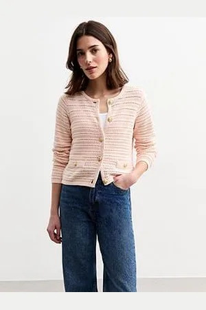 New Look Open Knit Button Detail Cardigan
